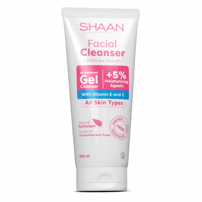 SHAAN FACIAL CLEANSER ANTIOXIDANT GEL WITH VITAMINS E & C FOR ALL SKIN TYPES 250 ML